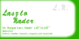 laszlo mader business card